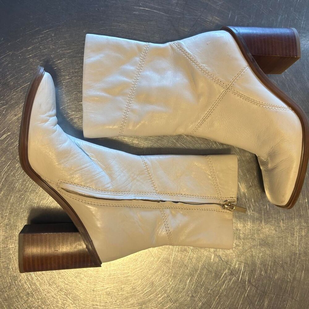 Franco Sarto Off White Ankle Boots 8.5M